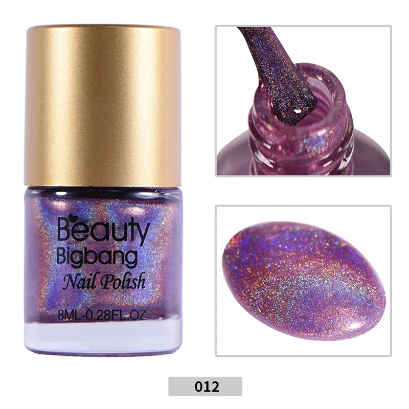 BeautyBigBang esmalte de uñas 12 colores elección 8 ml láser brillo esmalte de uñas holográfico laca brillo esmalte de uñas