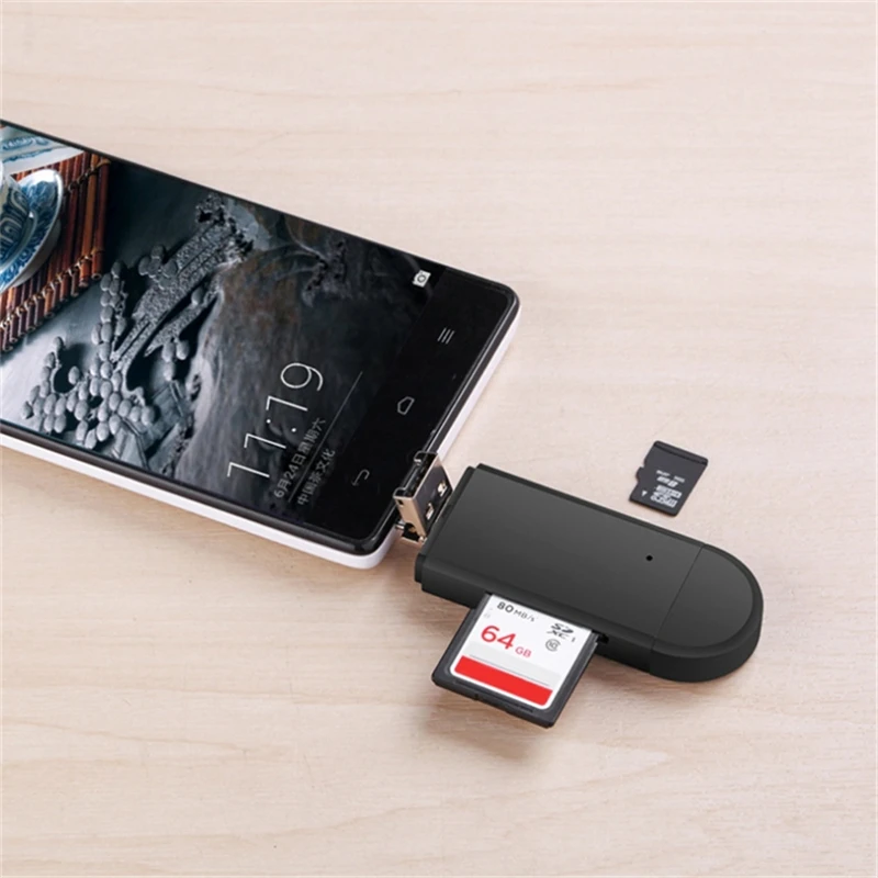 GAOMUYUE Micro USB2.0 и TYPE-C кард-ридер для телефонов; USB 2,0 в кард-ридер s для SD/TF карт, ПК, Loptop и телефона S4