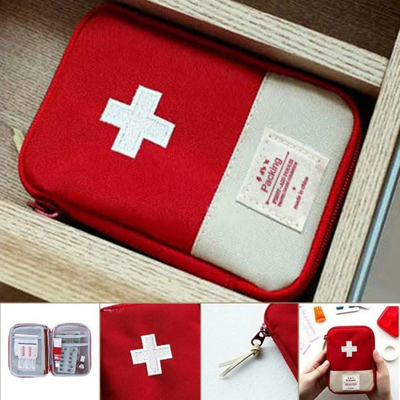 Portable First Aid Kit Outdoor Travel Bag Pouch Bags Small Kit Emergency Medicine Package Medical Divider Storage Organizer