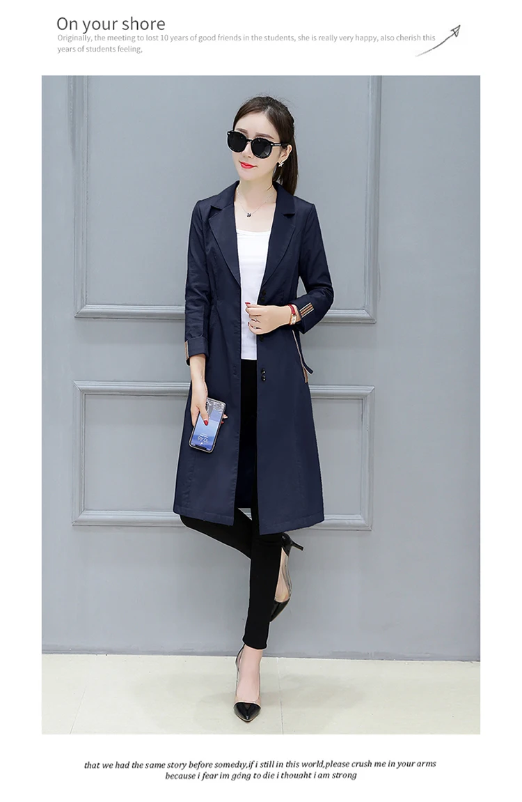 Новинка, Женское пальто для женщин, длинное пальто, модная женская одежда, весенняя и осенняя молодежная одежда, корейский стиль K4452