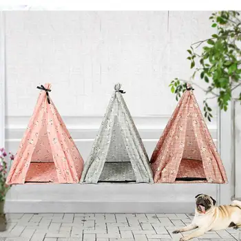 

HiMISS Wooden DIY Assembly Anti-mosquito Princess Shelter Folding Tent for Dog Cat