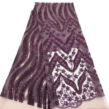 

VILLIEA African Lace Fabric 2019 High Quality Sequins African Tulle Lace Fabric With Nice Velvet French Net Lace For Women Dress