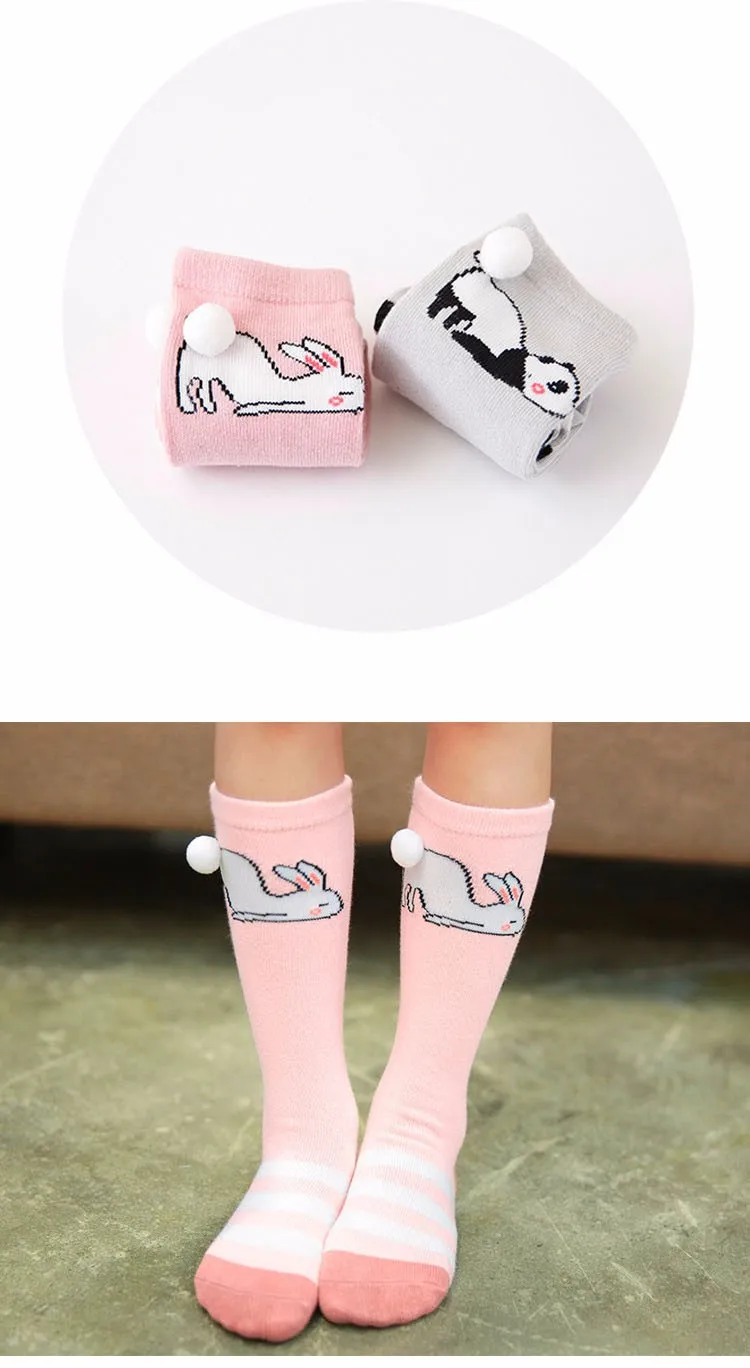 Гольфы для новорожденных и детей дошкольного возраста носочки с принтом лисичка для малышей и малышек хлопковые теплые мультяшные носочки