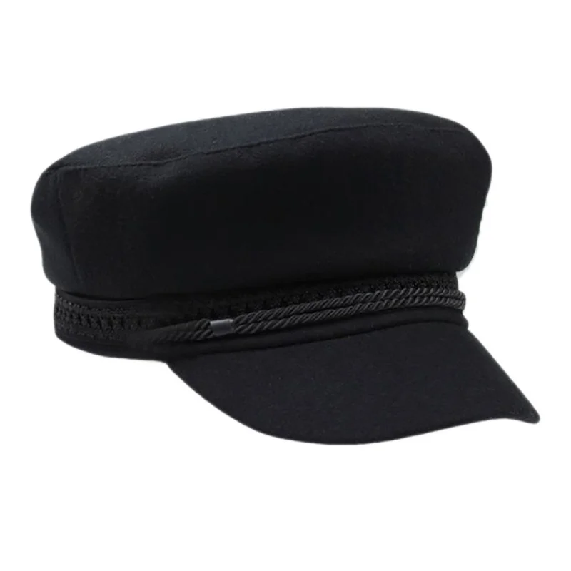 Outdoor Sport Hat Women Men Winter Hats Octagonal Cap Wool Button Cycling Caps Sun Visor Hat
