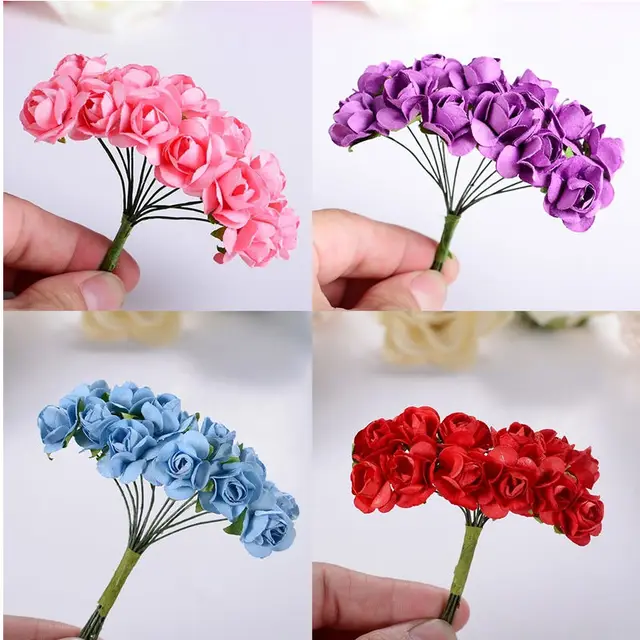 144pcs mini paper rose artificial flower wedding party christmas christmas paper flower wreath