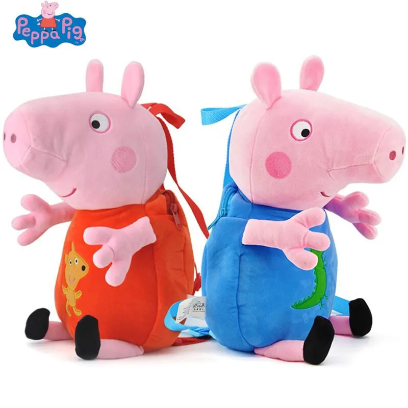 Peppa Pig плюшевые Игрушечные лошадки Обувь для девочек Обувь для мальчиков Дети Kawaii Плюшевые сумки Рюкзак Школьная Сумка Пеппа Джордж