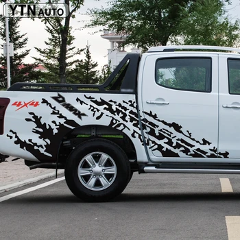 

customize car decals 2 Pcs rear trunk Tire tracks styling graphic vinyl protect scratch car stickers for dmax 2012