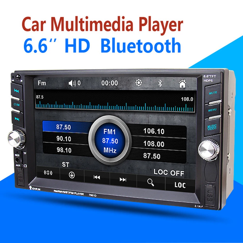 

6.5" HD 2Din In Dash Car Multimedia Player Auto Touch Screen Bluetooth Stereo Radio FM MP3 MP5 Audio Video USB+Reversing Display