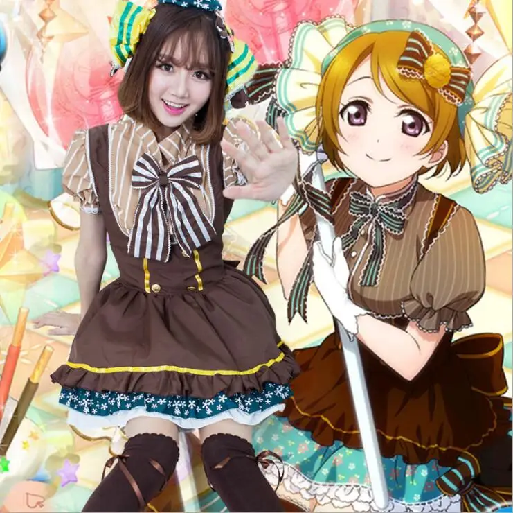 Японский аниме Love Live Tojo/ Umi/ Eli/ Hanayo/Nico/Rin карамельная униформа принцесса платье
