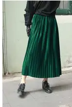 european and american new 2017 High fashion Pleated Skirts high waist Women sexy Autumn winter long skirts da007