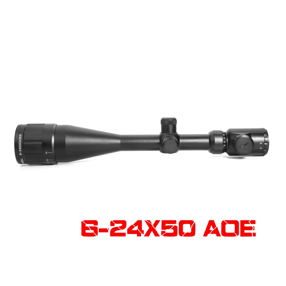 

2019 6-24x50 AOE NEW Riflescope Crosshair Sight Line Cursor Range Hunting Optical Mirror Adjustable Red Green Point Lighting