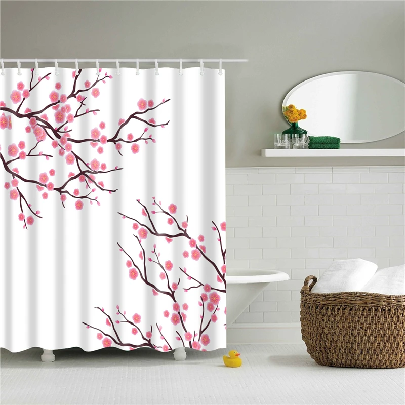 Цветы плакат занавески для душа s Водонепроницаемый полиэстер ткань для ванной экран занавески для украшения дома ванная комната Занавески