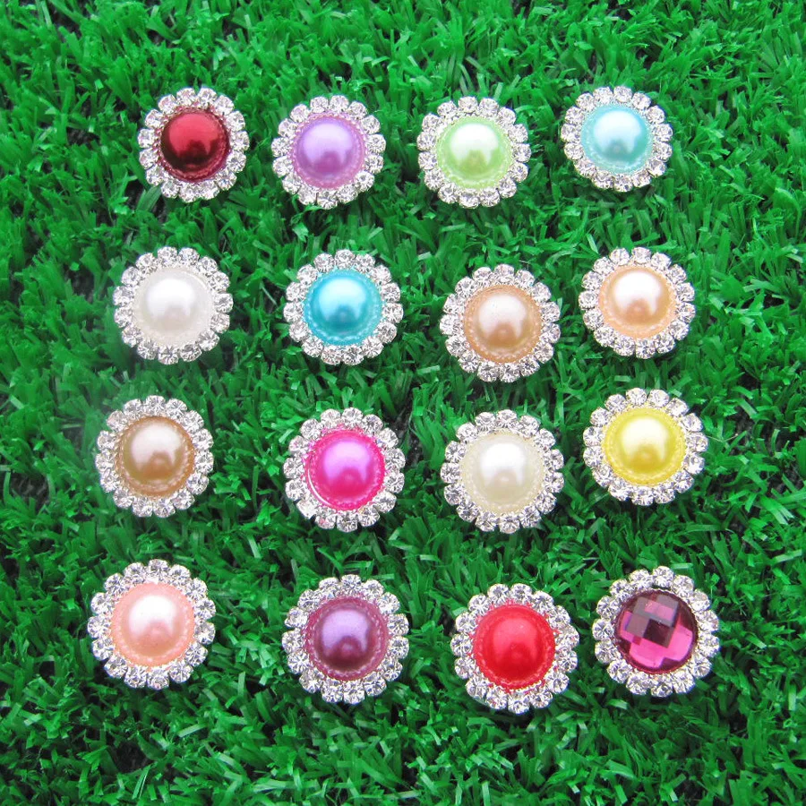 

Many Colors Round Flat Back Rhinestone Button Beads DIY Craft Gift Favor Supplies