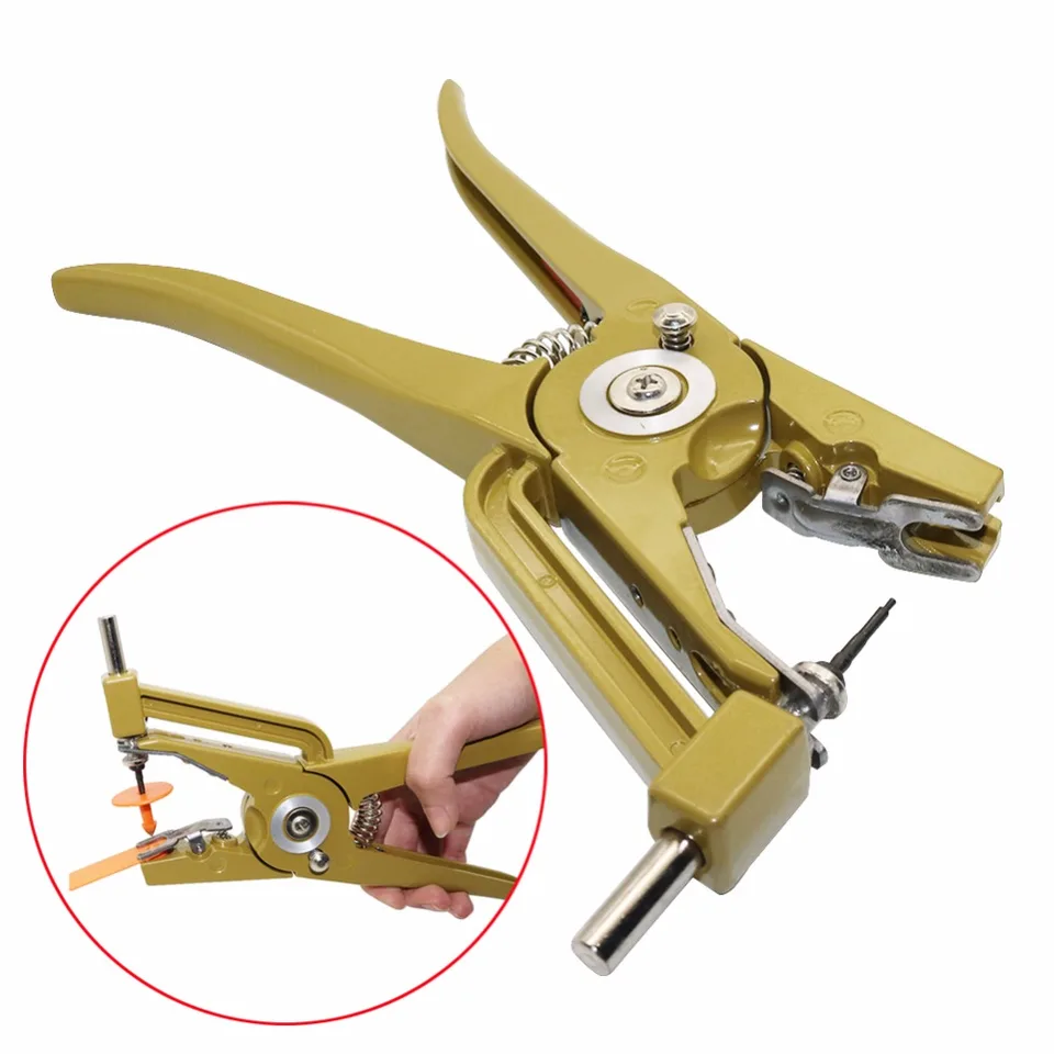 100sets New Yellow Sheep Goat Ear Tag and 1 pc Ear Tag Plier