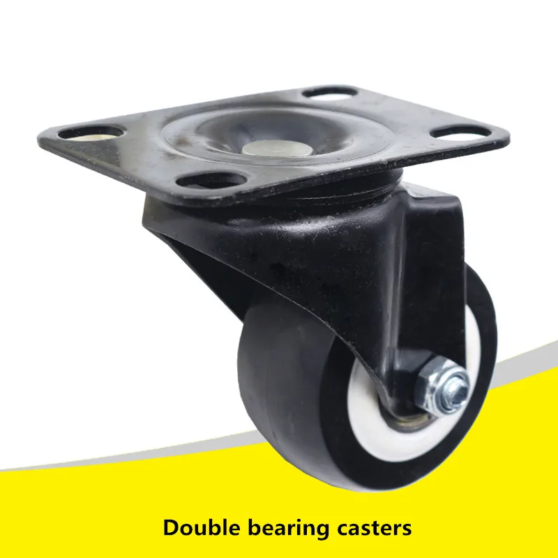 Mute shelves round double bearing 2 inch black sofa casters