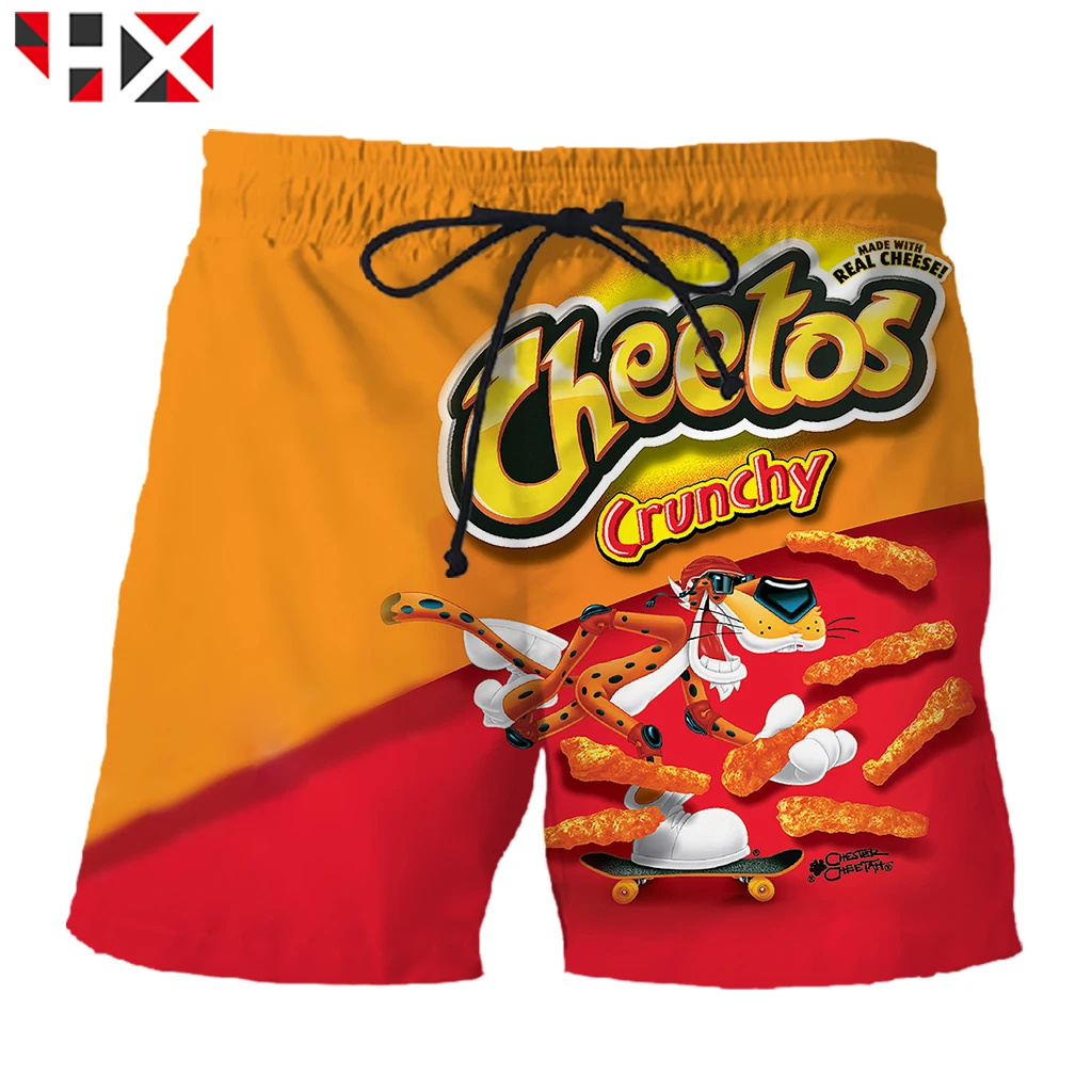 HX новые летние шорты «Аниме» забавные Cheetos мультфильм мужские шорты борту 3D печатных унисекс Пляжные шорты Harajuku Уличная Брюки A766