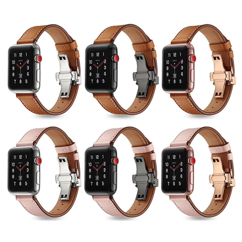 Ремешок из натуральной кожи для apple watch 4 5 44 мм 40 iwatch band 42 38 5/4/3/2/1|Ремешки часов| |