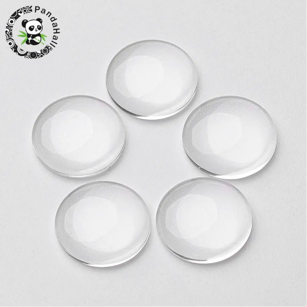 Buy Clear Glass Cabochons, Transparent, Half Round
