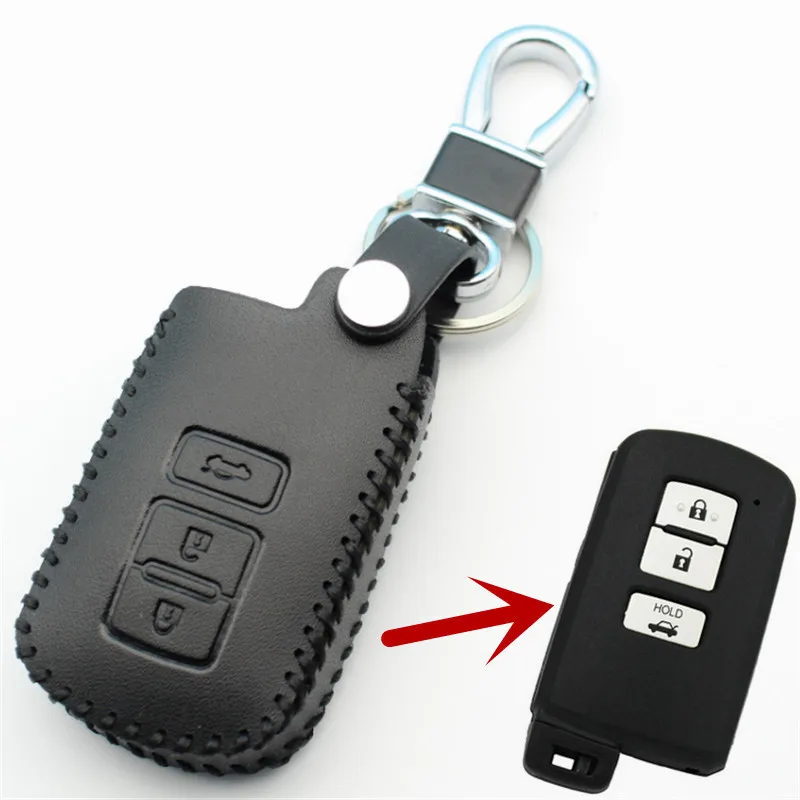 Чехол для ключей FLYBETTER из натуральной кожи для Toyota Camry/Corolla/Crown/Prado/Highlander/Prius/Avalon/Land Cruiser/CHR L43 - Название цвета: 11