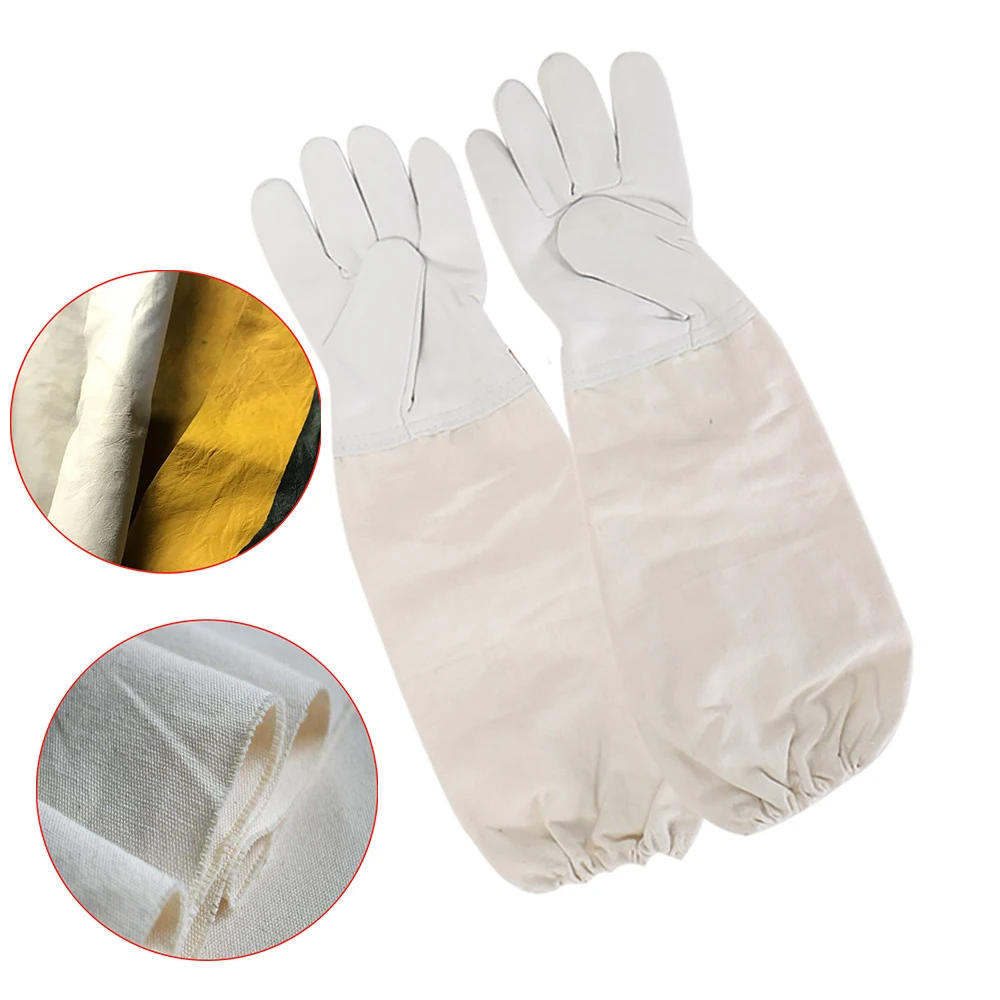 

10Pair Professional beehive bee gloves protection beekeeper protective bees long sleeves sheepskin anti-bite protect tools