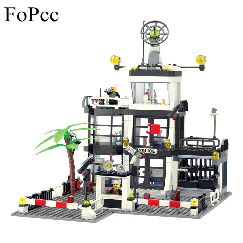 

3D City Street Construction Bricks 6725 Building Block Police Stations Enlighten Children Toy Compatible With Xmas Gift Legoings