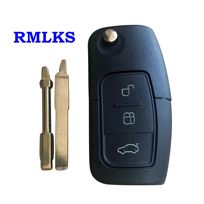 

3 Buttons Car Flip Folding HU101 FO21 Blade Blank Key Shell Remote Fob Cover for Ford Focus Fiesta C-Max S-Max Ka Mondeo Galaxy
