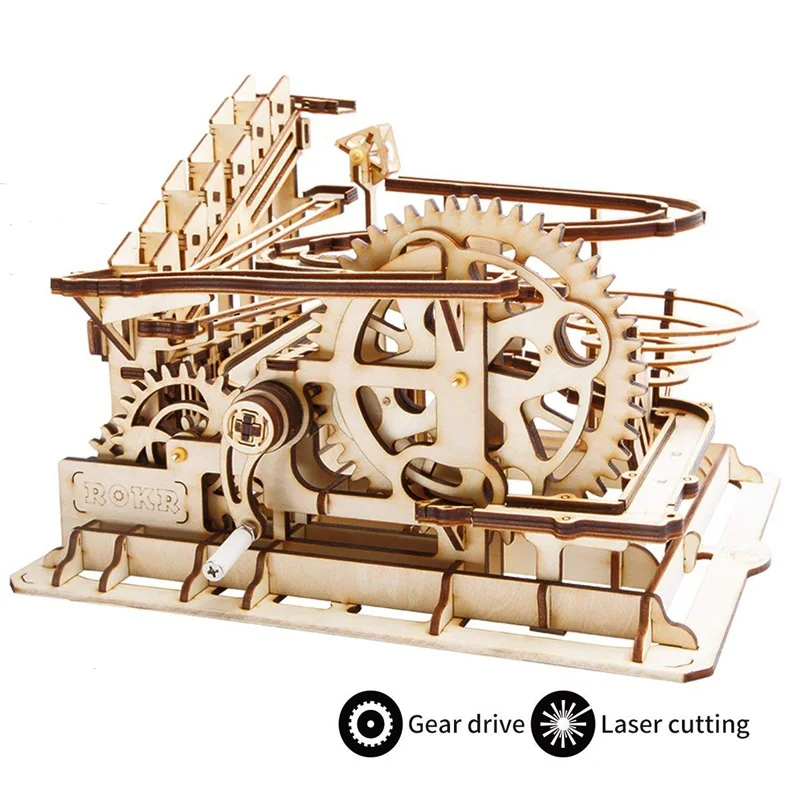 Robud DIY Waterwheel Coaster | деревянная модель строительные наборы Сборка игрушки | 4 вида мраморная игра для детей и взрослых LG
