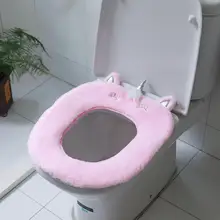 Хорошее качество зимние теплые липучки ленты Плюшевые Сиденья для унитаза ванная комната, Туалет кожа плюшевые единорог унитаз