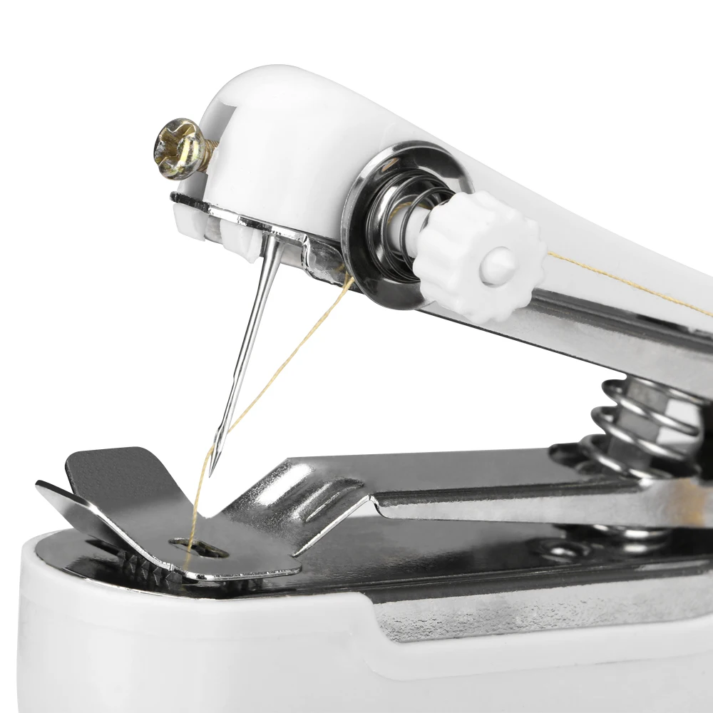 Portable Mini Sewing Machine Quick Stitch Sew Needlework Cordless Curtains Clothes Fabrics Household Hand-held Sewing Machine