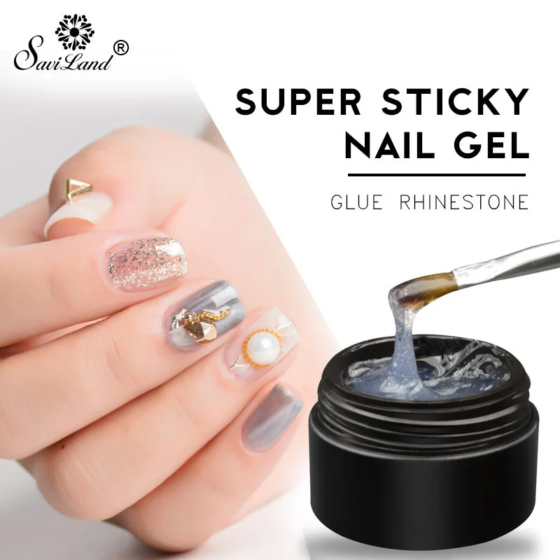

Saviland 8ml Glue Rhinestone UV Lamp Transparent Glue Super Sticky Builder Gel Nail Polish Varnish Adhesives Decoration Tools