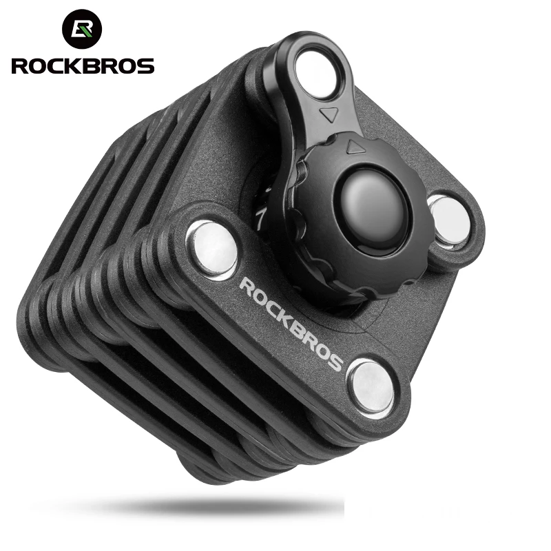 

ROCKBROS Bike Anti Theft Mini Foldable Chain Password Lock Folding-locks Hamburg-Lock Bicycle Cycling Locks 4 Colors
