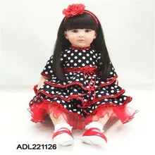 22 inch 55 cm reborn Silicone dolls, lifelike doll reborn babies toys Dot length hair girl