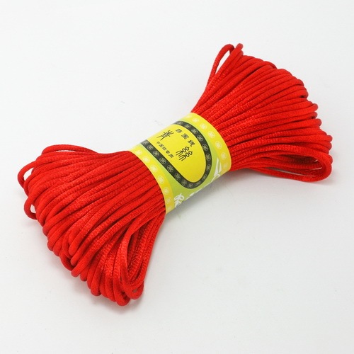 20M Solid Chinese Knot Cord Rattail Silk Satin Braided String For DIY Bracelet Rope Jewelry Making Beading Braided Threads