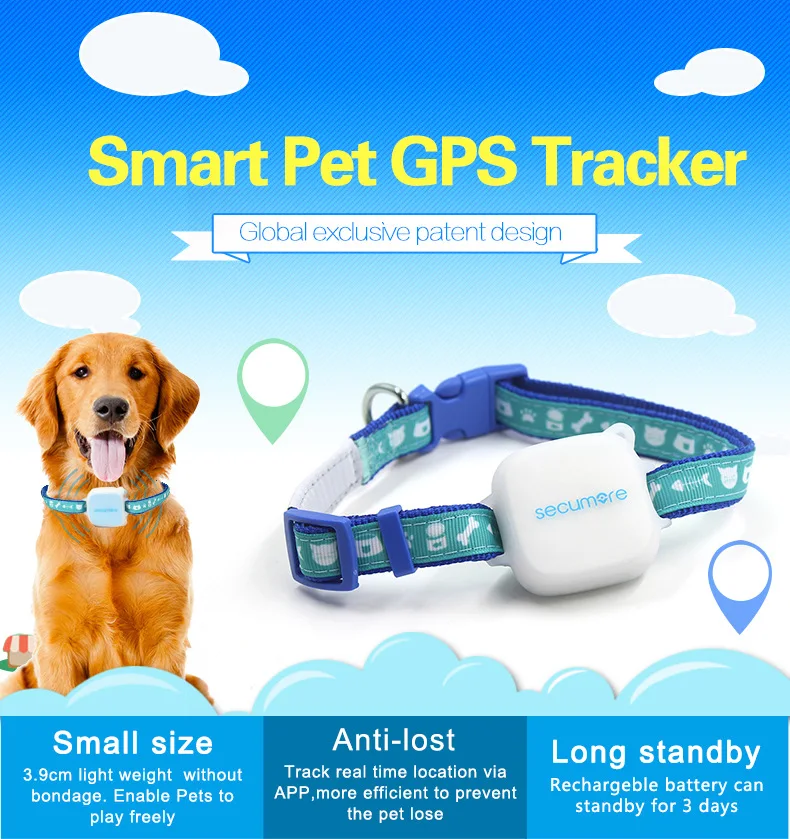 Mini Dog Pets GPS Tracker Locator Waterproof Real Time Collar Pet Track Locator