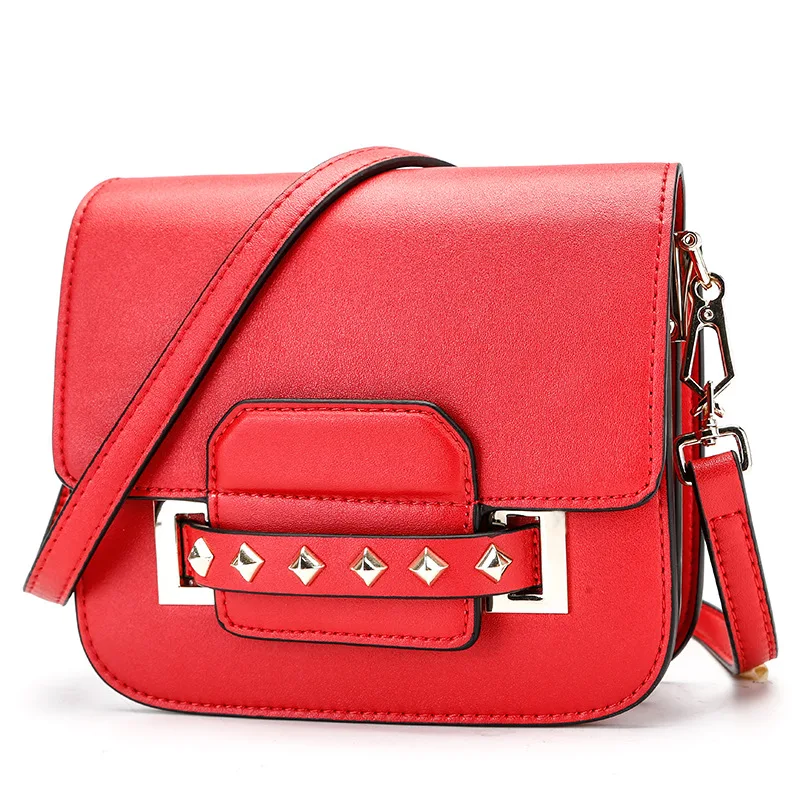 

Mode wilde lederen handtas baodan schoudertas Messenger bag klinknagel kleine vierkante tas lederen tas