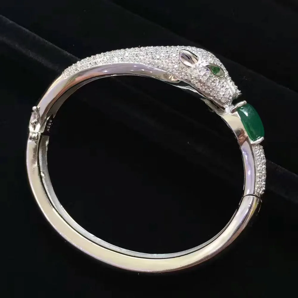 Bracelets en calcédoine verte naturelle Bracelet en pierres précieuses naturelles 925 en argent ste