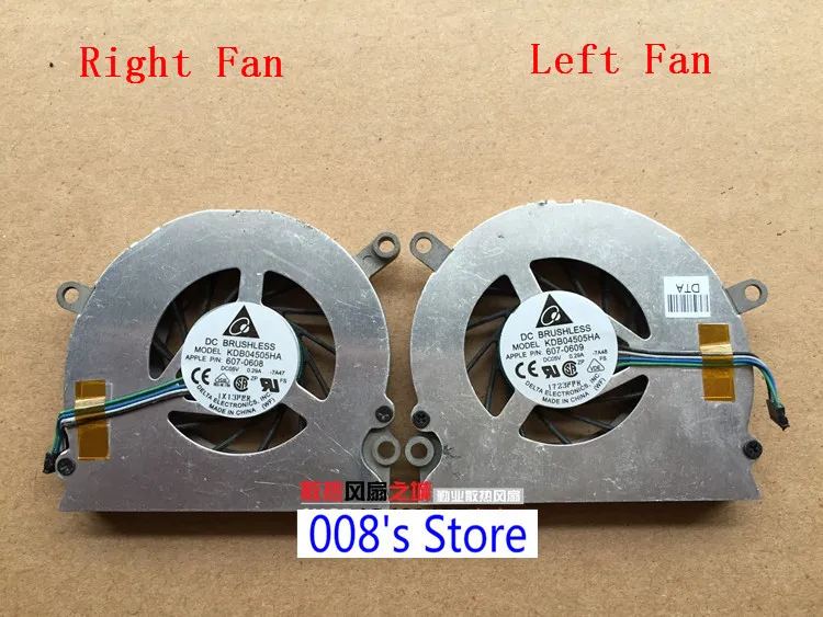 

95% New CPU GPU Cooler Fan For Apple MacBook Pro 15.4" C2D A1211 A1226 A1260 Left Right DELTA KDB04505HA -7A47 -7A48 DC5V 0.29A