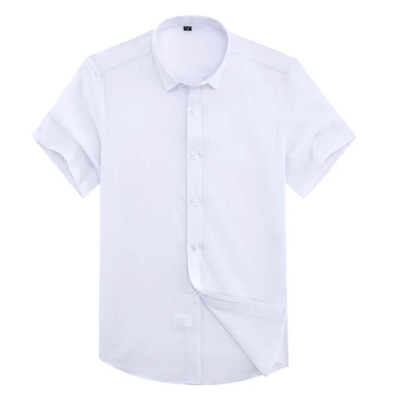 2019 мужские Slim Fit Уникальная горловина стильное платье рубашки с коротким рукавом