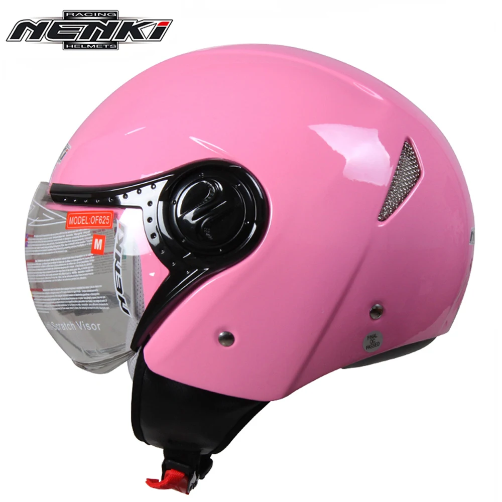 

NENKI Motorcycle Open Face Helmet Vintage Style Cruiser Touring Chopper Scooter Street Bike Motor Helmet with Clear Lens Shield
