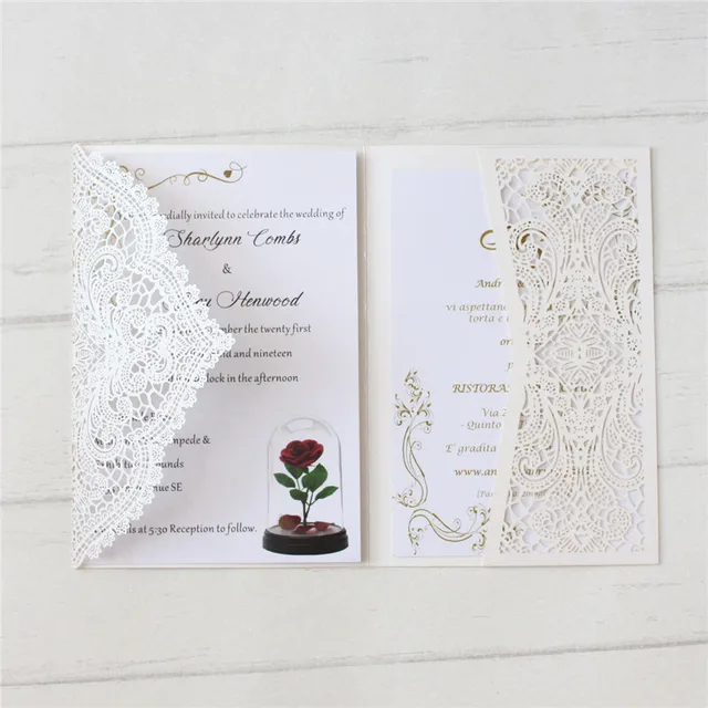 Weiss Perle Hochzeit Karten Laser Cut Einladung Ehe Festival Geschenk Karten Tir Falten Bieten Druck Multi Farben 50 Teile Los Karten Einladungen Aliexpress