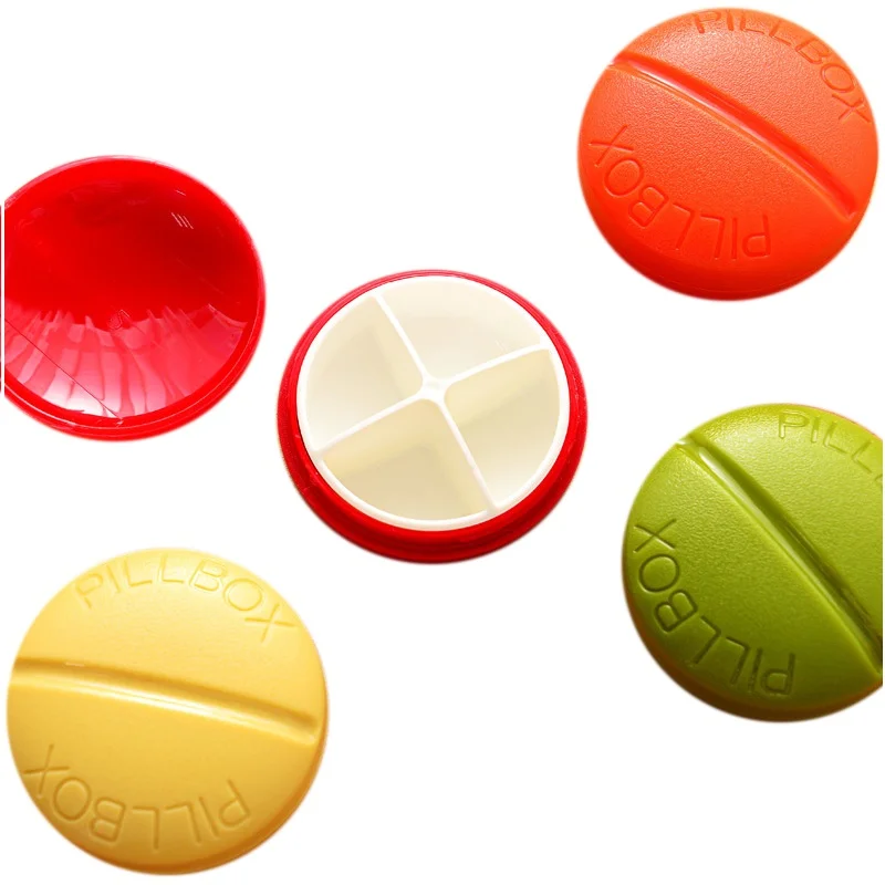 Organizer Box Medical Box Tablet Container Medication Dispenser Cute Plastic Tools Tablet Round Pill Box Tarpaulin