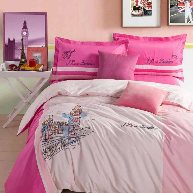 London bedding pure cotton bed set big ben clock bed linens 40s bed