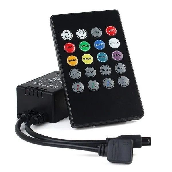 

New 20 Key Music IR Controller Black Sound Sensor Remote For RGB LED Strip High Quality