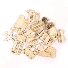 Автомобиль автобус украшения дома аксессуары живопись Скрапбукинг Ремесло Деревянный DIY транспортные средства форма ручной работы 40-50 мм 20 шт