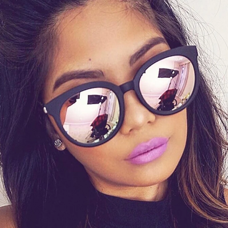 

OUTEYE Eyewear pink cat eye sunglasses woman shades mirror female square sun glasses coating Gafas De Sol brand sunglasses W3