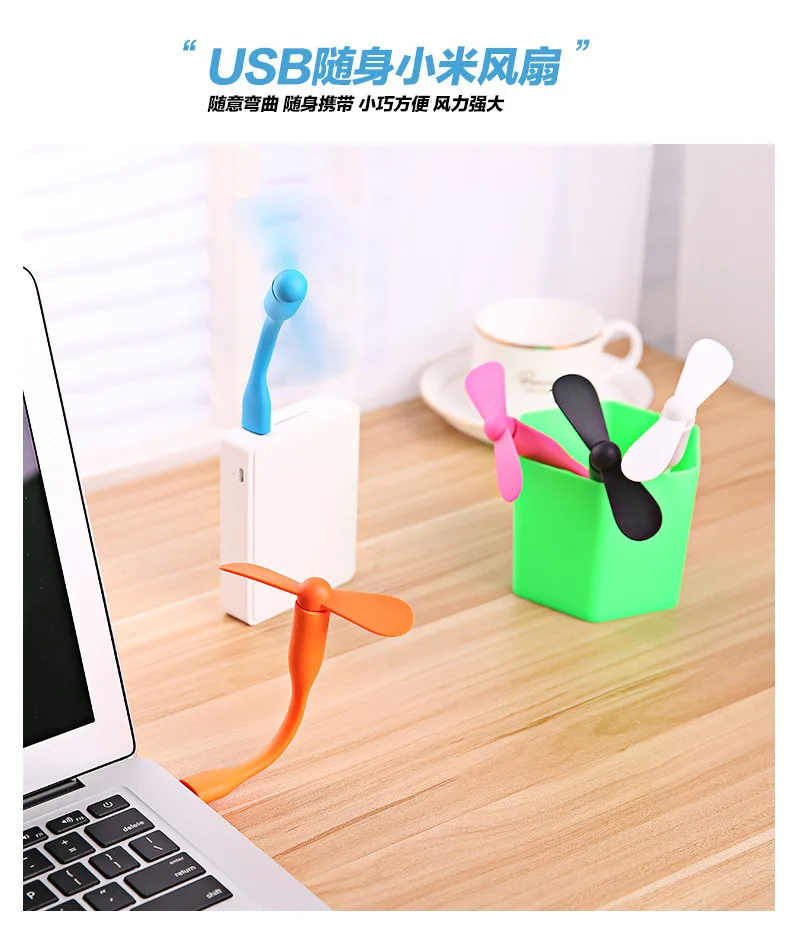 Ventiladores USB Portable Flexible del USB Mini Ventilador para portátil ordenador portátil de ahorro de energía Ventilador