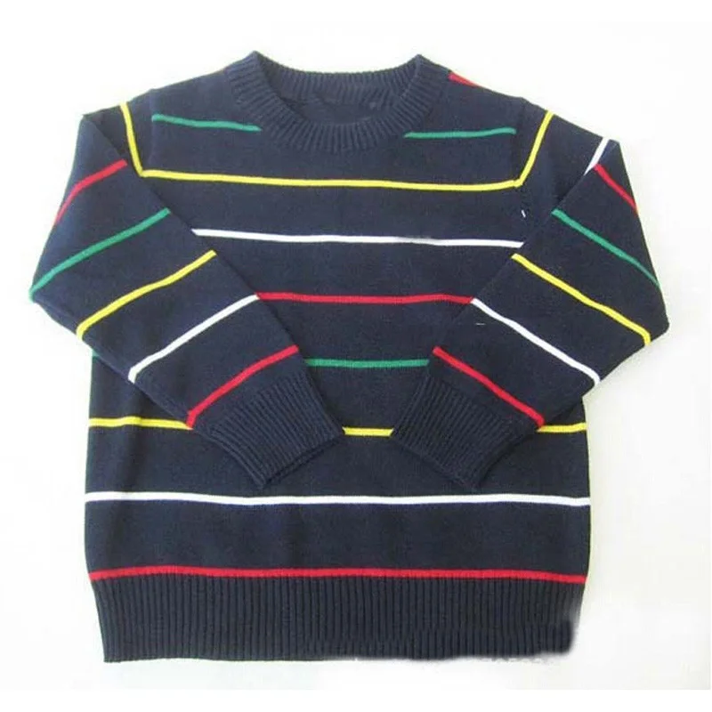 Свитер для мальчиков Детский свитер высокого качества коллекция года, осенне-зимний пуловер для мальчиков детские свитера вязаный Топ в полоску для мальчиков