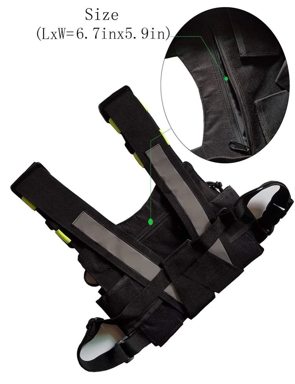 Зеленый Тактический жгут передний пакет сумка чехол для переноски кобура для Kenwood Motorola TYT Baofeng Walkie Talkie жилет rig нагрудная сумка