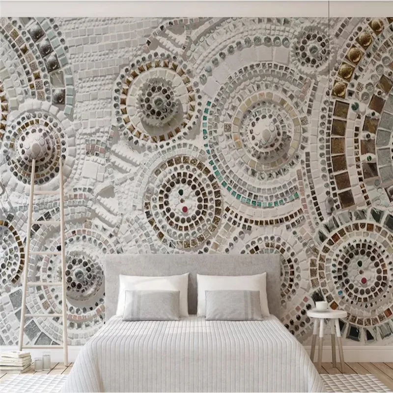Custom wallpaper bohemian circle simple modern background wall - decorative waterproof material Custom wallpaper bohemian circle simple modern background wall - decorative waterproof material