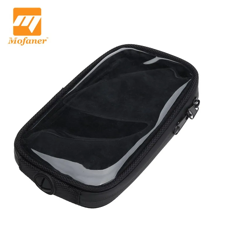 Mofaner Universal Black Motorcycle Tank Bags Gas Tank Clear For Cell Phone Case Holder